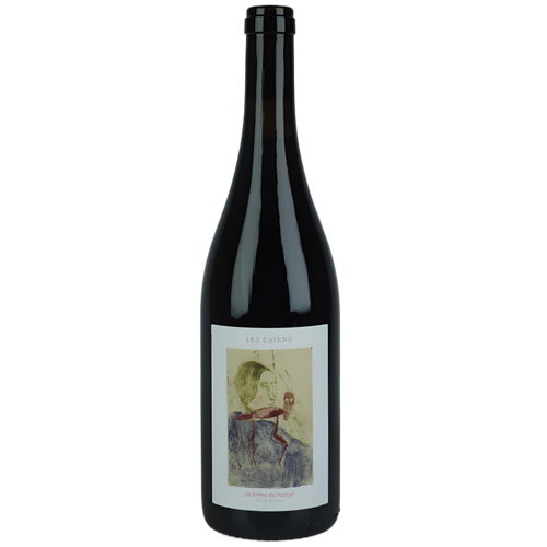 Fles Cairns 2024, rode natuurwijn van La Ferme du Pasteur, afkomstig van een keienperceel in Saint-Maurice
