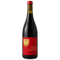 Fles Les Gravières 2023, rode natuurwijn van Domaine Houillon, rood etiket met wapenschild